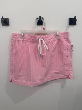 NWT Vineyard Vines Pink Striped Seersucker Skort size XL